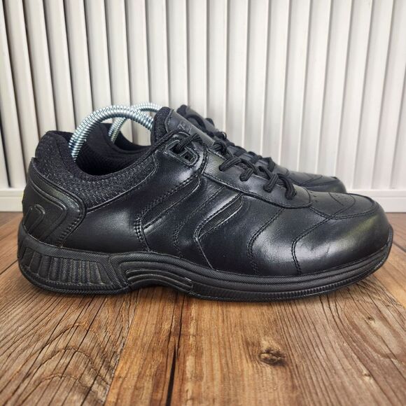 Orthofeet 941 Biofit Womens Sz 10D Wide Black Leather Orthotic Pain Relief Shoes - Picture 1 of 10